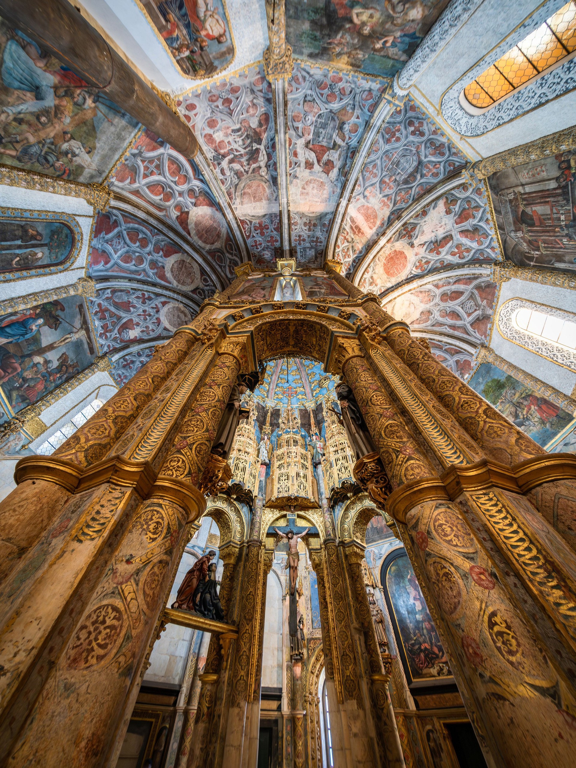Interior of the 12th-Century Round Church at the Convent of Christ in Tomar, Portugal