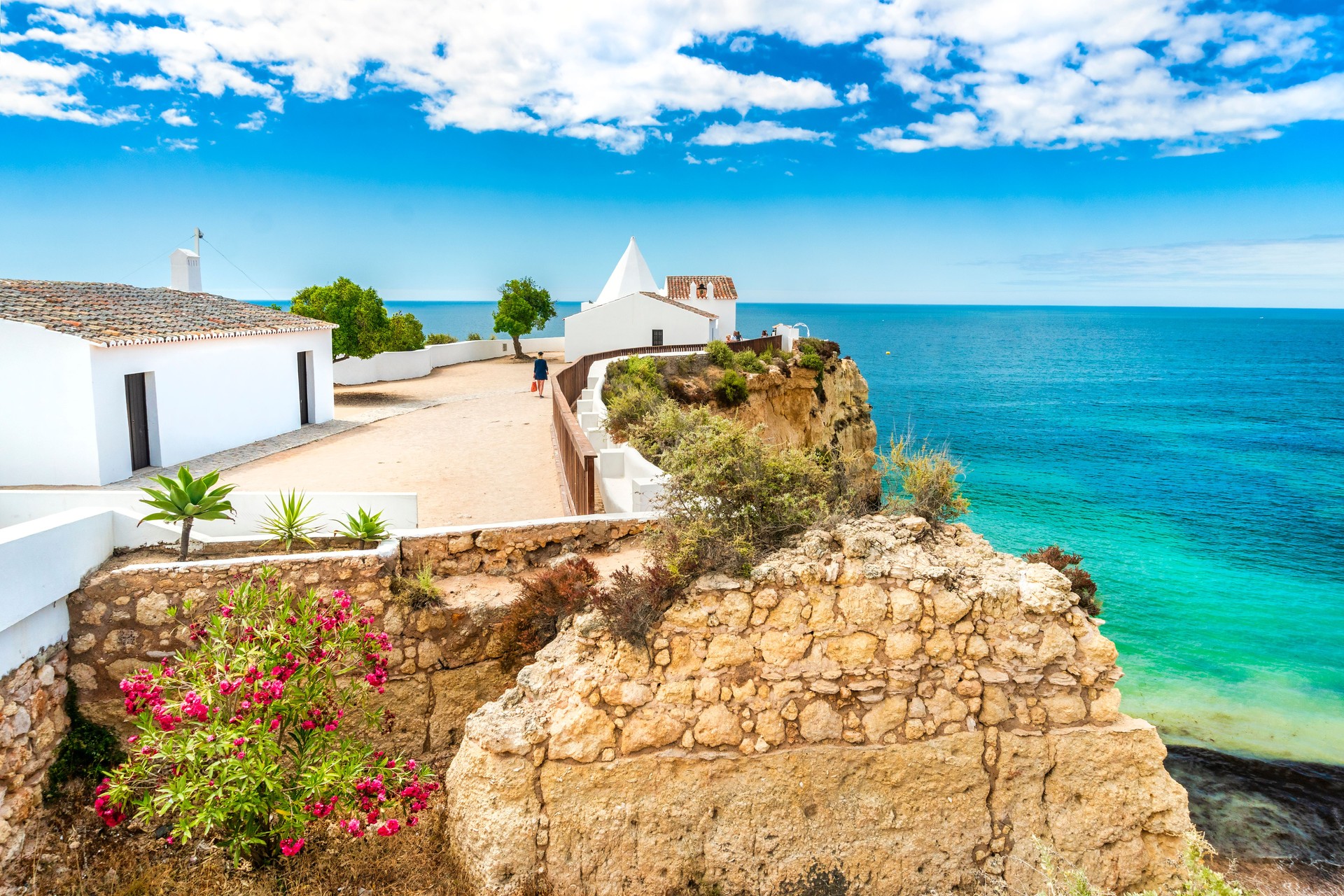 Small chapel on the end of peninsula, Algarve, Portugal