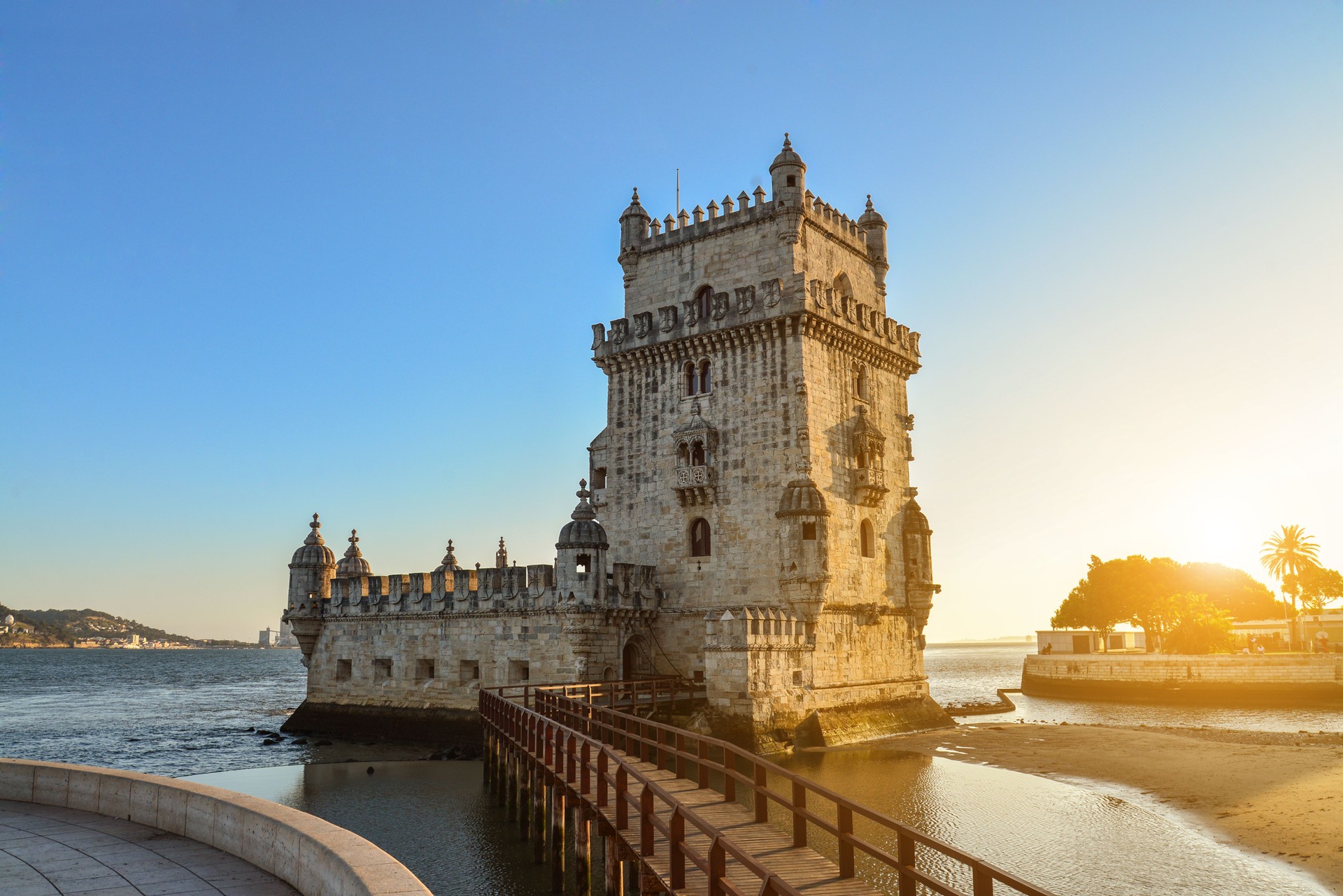 View at the Belem tower or Torre de Belem